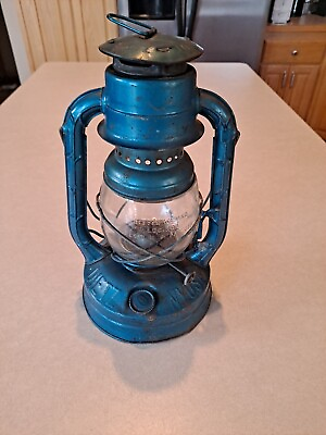#ad Antique Dietz Little Wizard Kerosene Lantern: RARE BLUE COLOR: 11.5quot; Tall $49.95