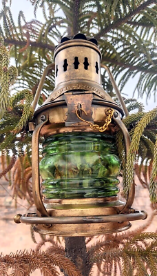 #ad Nautical Marine Brass Boat Light Antique Hanging Ship Anchor Oil Lamp Lantern . $52.80