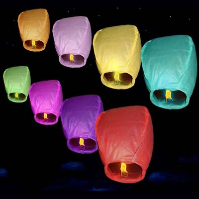 #ad 10pcs Lanterns Candle Lamp Kongming Lighting Flying Papers for Birthday Party $19.45