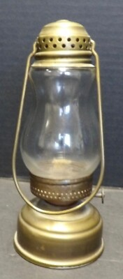 #ad Antique Brass Skaters Lantern With Clear Glass Globe $79.99