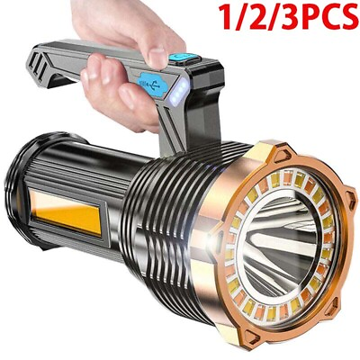 #ad 1 3x Super Bright 22000000LM LED Flashlight High Powered Torch USB Rechargeable $9.99