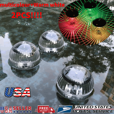 #ad Solar LED Floating Lights Garden Pond Pool Rotating Color Change Outdoor Lamp US $3.99