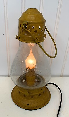 #ad Vintage Skaters Lantern Converted To Electric Table or Hanging Lamp $69.96