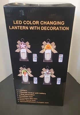 #ad LED Color Changing Holiday Lantern 4 Different Decorations amp; Remote. NEW $11.99