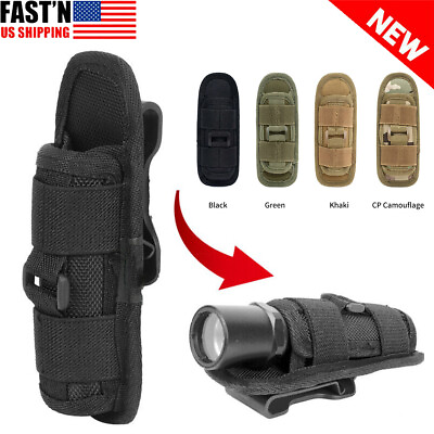 #ad Tactical Molle Flashlight Holder Nylon Belt Holster Flashlight Torch Case Pouch $7.89