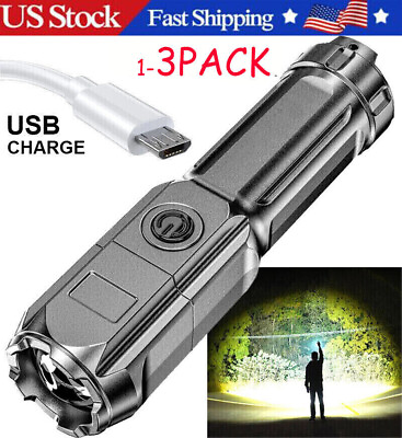#ad Rechargeable 990000LM LED Flashlight Tactical Police Super Bright Torch Zoomable $6.99