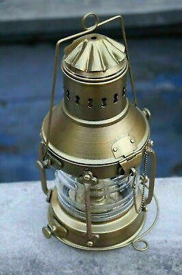 #ad #ad Nautical Maritime Brass Boat Light Antique Hanging Oil Lamp Ship Anchor Lantern $71.99