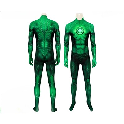 #ad Justice League Green Lantern Movie Cosplay Jumpsuit Costumes Bodysuit Halloween $56.61