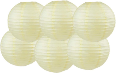 #ad #ad Pack of 6 round Paper Lanterns Lamp Wedding Birthday Party Decoration Ivory ... $14.99