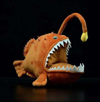 #ad 25cm Lantern Fish Soft Plush Toy Stuffed Monkfish Ocean Animal Doll Kids Gift $19.85