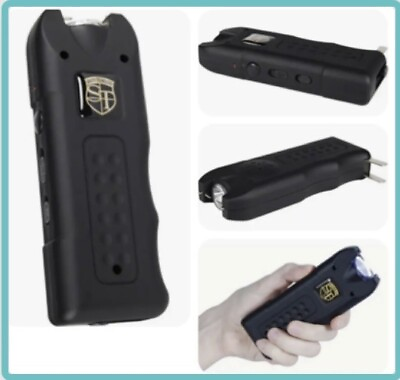 #ad POLICE BLACK Rechargeable LED Stun Gun Case PERSONAL ALARM WOMEN Self Defense $26.28