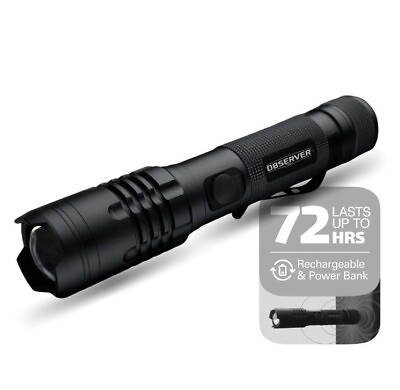 #ad Observer Tools 1200 Lumen LED Tactical Flashlight Rechargeable Waterproof $29.95