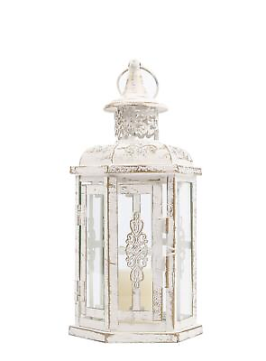 #ad Decorative Candle lantern 10inch High Vintage Style Hanging Lantern Metal Can... $34.18