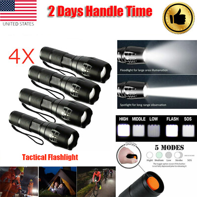 #ad Super Bright Tactical Flashlight LED 5 Modes Zoomable Searchlight Handheld Torch $18.99