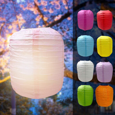 #ad 5pcs Multicolor Chinese Round Paper Lanterns Wedding Party Hanging DIY Painting $10.35