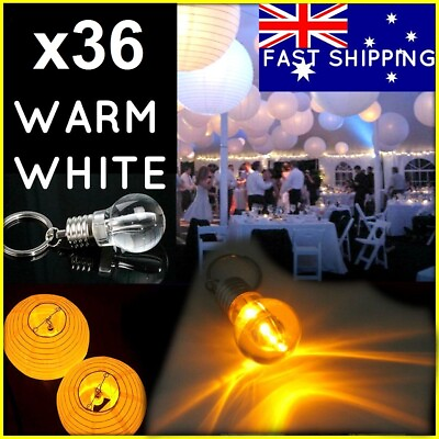 #ad 36 x LED Bulb Battery Keyring Light For Paper Lanterns Wedding Party Gift 2700K AU $27.99