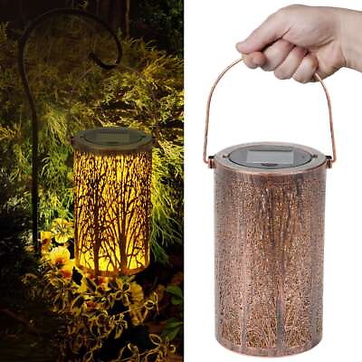 #ad Solar Waterproof Lantern Hanging LED Light Yard Outdoor Garden Flame Lamp Decor $13.79