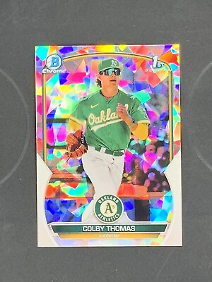 #ad #ad COLBY THOMAS 2023 1st Bowman Chrome #BCP 32 Atomic Refractor Athletics QTY $7.99