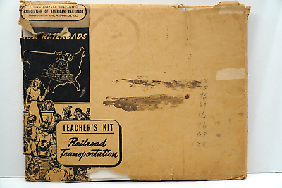 #ad 1949 Railroad Transportation Teacher#x27;s Kit Teachers Manual 55 Pieces $20.97