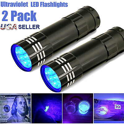 #ad 2X UV LED Flashlight Ultra Violet Blacklight Light Tactical Inspection Torch 395 $6.99