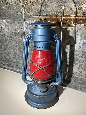 #ad Chalwyn Blue Lantern Red Globe “New Pilot” Made in England $44.95