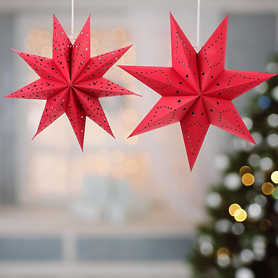 #ad Paper Star Lantern Christmas Nine Pointed Star Origami Hanging Decorations Ch $35.11
