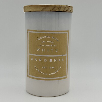 #ad DW Home Candle White Gardenia Wooden Wick 12.92 Oz Rare Discontinued $29.00