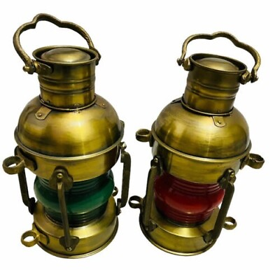 #ad Antique brass oil lantern vintage home decorative oil burner vintage boat lamp $165.60