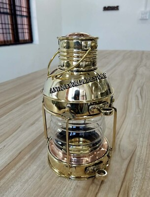 #ad Brass Oil Lantern Maritime Collectible Ship Lamp Decorative Lantern Nautical $67.99