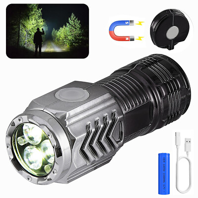 #ad 1000000 Lumens Super Bright LED Tactical Flashlight Rechargeable LED Work Light $6.88