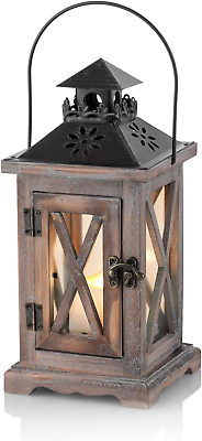 #ad Farmhouse Lanterns Home Decor Decorative Wood Lantern for Wedding Centerpieces V $49.97