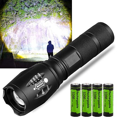 #ad Rechargeable Flashlight Rechargeable Battery and Charger Included LED Super... $44.92
