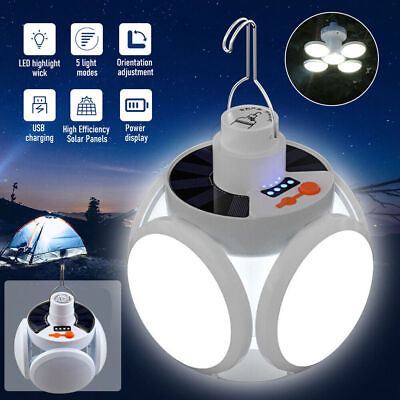#ad Rechargeable LED Outdoor Camping Tent Light USB amp; Solar Lantern Hiking Lamp US $9.79