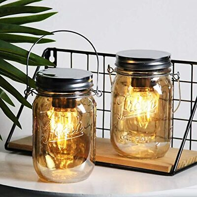 #ad #ad Outdoor Mason Jar Lights Hanging 2 Pack LED Decorative Garden Lanterns with ... $56.04