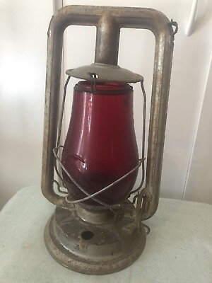 #ad Vintage Dietz Lantern Fitzall NY USA Red Globe $39.99