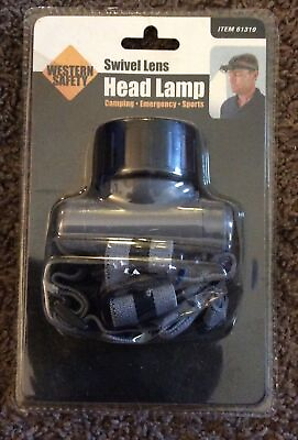 #ad Western Safety Swivel Lens Head Lamp Flashlight Headband Strap Gray $4.20