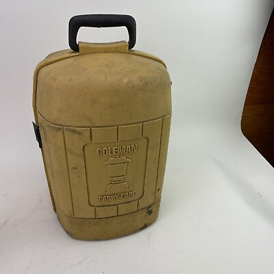 #ad Vintage Coleman Yellow Carry Case And Funnel for Coleman Lanterns $39.95