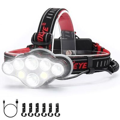#ad Victoper Rechargeable Headlamp 8 LED 18000 High Lumen Bright Head Lamp with $19.85
