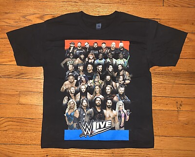 #ad WWE Raw Smackdown 2018 Black Tour Shirt. Boys Large. WWF Wrestling Live Merch $25.00