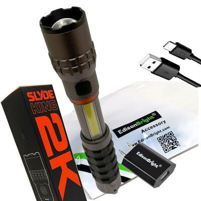 #ad NEBO SLYDE KING 2K 2000 Lumen rechargeable LED Flashlight worklight w charger $75.99