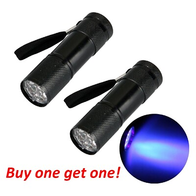 #ad LED UV Flashlight 9led Light Inspection Torch Buy one Get one $4.99