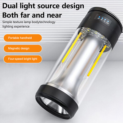 #ad #ad USB Rechargeable Camping Lantern Magnetic Flashlight Work Light Lamp Power Bank $13.71