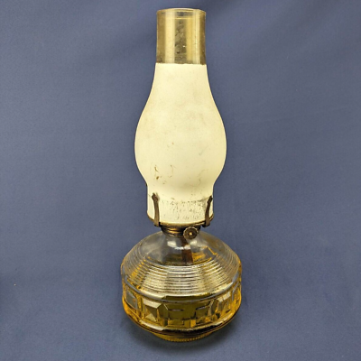#ad Vintage Lamp Light Farms Clear Glass Kerosene Lantern $25.00