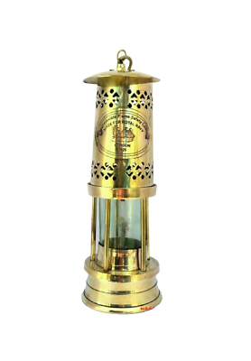#ad Oil Lantern Antique Vintage Nautical Brass 8quot; Miner Oil Lamp Collectibles $38.70