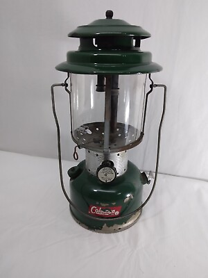 #ad Coleman Model 220F Double Mantle Lantern 1964 No Mantles Repop Glass Parts Only $65.00