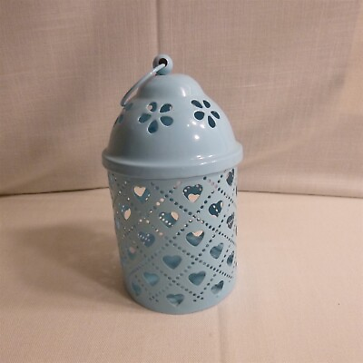 #ad Blue Moroccan Candle Lantern Lovely Wedding Centerpiece Metal Lantern $11.99
