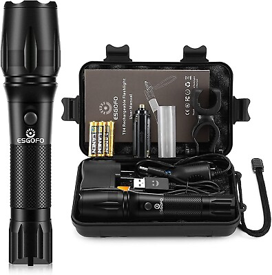 #ad Super Bright LED Tactical Flashlight With Rechargeable Battery $13.99