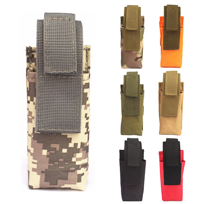 #ad #ad Molle Tactical Flashlight Pouch Single Pistol Holder Outdoor Hunting Holster Bag $7.96