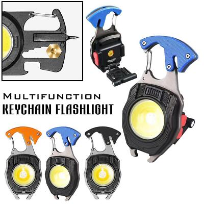 #ad Multi Function Mini Keychain Flashlight LED Torch Work Lamp Cigarette Lighter $9.99