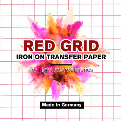#ad HEAT TRANSFER PAPER Light T shirt Red Grid 100 Sheet 8.5x11 Iron on Laser Inkjet $39.99